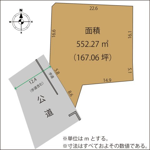 足利市小曽根町の売地の土地図