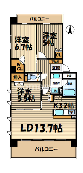 【間取り】 | パークアクシス大船