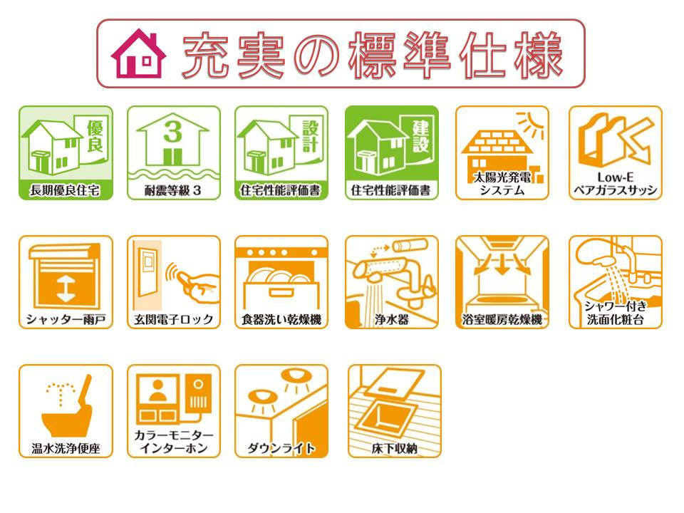 奈良市六条緑町１丁目の新築一戸建のその他|長期優良住宅、耐震等級３、住宅性能評価書を取得、太陽光発電や省エネ仕様で快適にお住まいいただけます。