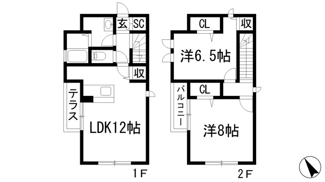 【間取り】 | 加茂戸建借家A棟