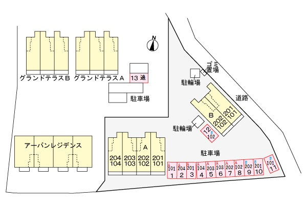 プライムコートハウスＡの駐車場|駐車場