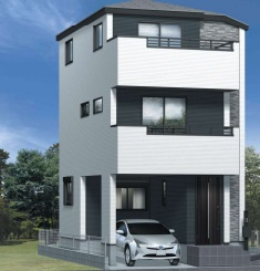 浦安市堀江２丁目　新築戸建て　全１棟の外観パース
