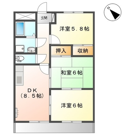 【間取り】 | エルハイム宇頭