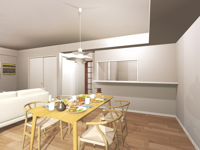 【完成予想図】 | 【リフォームプラン例・ナチュラル】ホームステージングしています。家具・家電・調度品等はCG画像です。