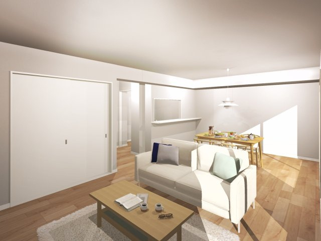 【完成予想図】 | 【リフォームプラン例・ナチュラル】ホームステージングしています。家具・家電・調度品等はCG画像です。