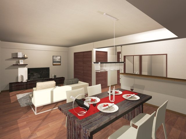 【完成予想図】 | 【リフォームプラン例・リュクスモダン】ホームステージングしています。家具・家電・調度品等はCG画像です。