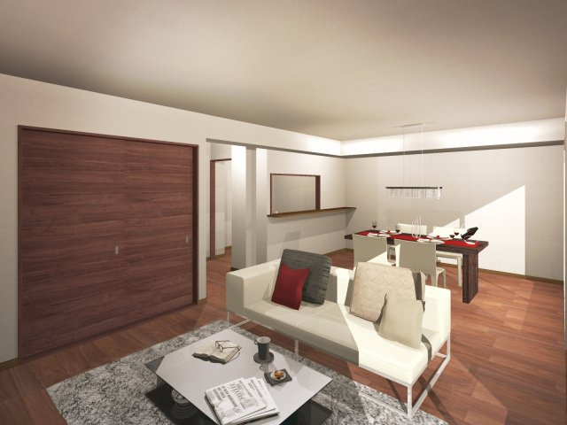 【完成予想図】 | 【リフォームプラン例・リュクスモダン】ホームステージングしています。家具・家電・調度品等はCG画像です。