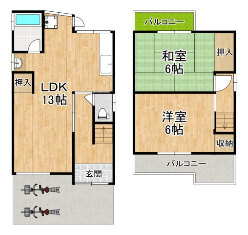 【間取り】 | 堺市中区深井北町802-7貸家