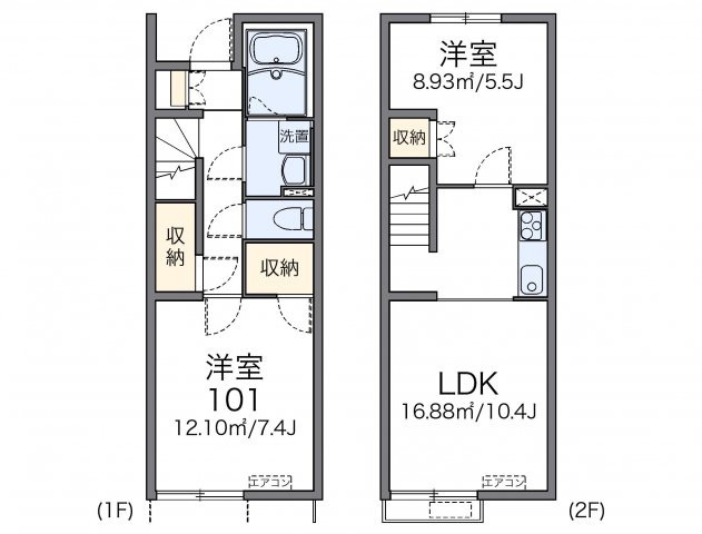 レオネクストミントの間取り|画像2