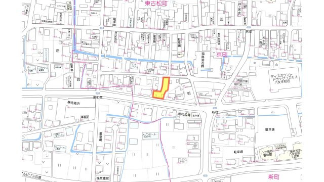 八女市本町　住宅の地図