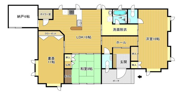 弘前市　袋町　中古住宅の間取り