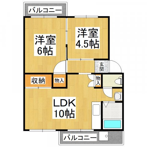 【間取り】 | 狭山遊園ハイツ　1棟