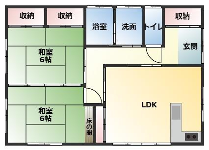 都城市五十町の中古一戸建の間取り