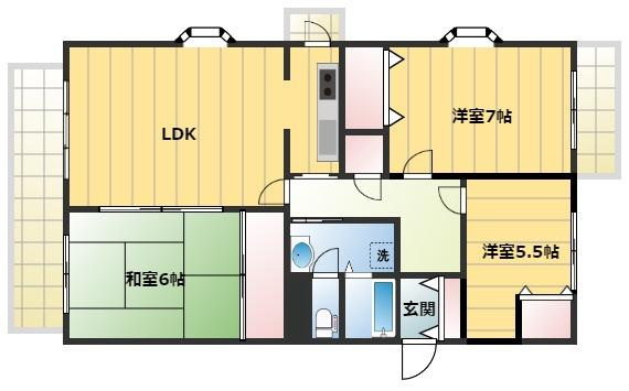 成田市玉造７丁目の賃貸マンションの間取り