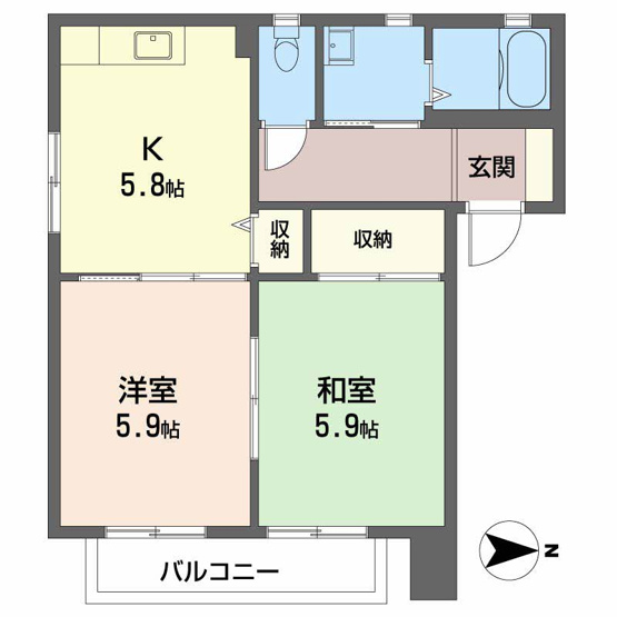 【間取り】 | シャーメゾン西岐波　D棟