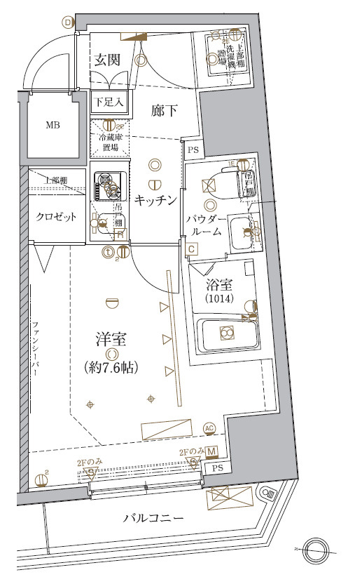 クレイシア文京春日の間取り|1K