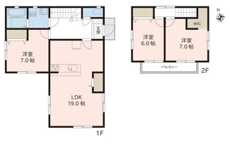 【間取り】 | 笛吹市石和町小石和 内外装一新で大変綺麗な建物 角地  | 小学校まで徒歩10以内・中学校まで徒歩20分以内。最寄りバス停徒歩4分。リフォーム完成しておりいつでもご見学可能です。