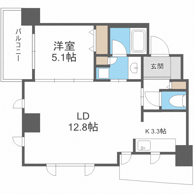 クロスレジデンス大阪新町の間取り