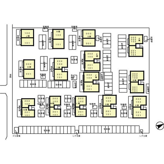 【区画図】 | リビングタウン阿倉川　A | ※同建物同型別のお部屋