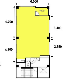 大津市京町３丁目の事務所の間取り