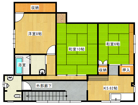 【間取り】 | 幸町収益物件 | ２階（１世帯）賃貸中