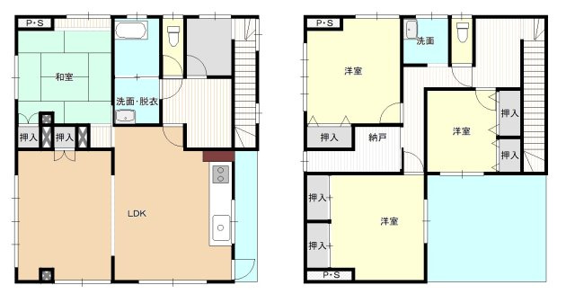 【間取り】 | 幸町収益物件 | ３．４階（１世帯）賃貸中