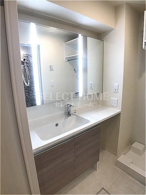 【独立洗面台】 | コンフォートプレイスⅡ | 独立洗面台、小物を置くことができて便利です