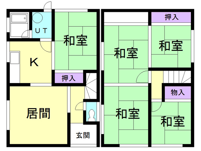 富士町１丁目18-10戸建ての間取り