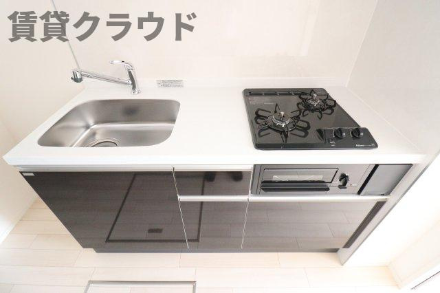 リゾーマおゆみ野のキッチン|コンパクトなキッチンで掃除もラクラク