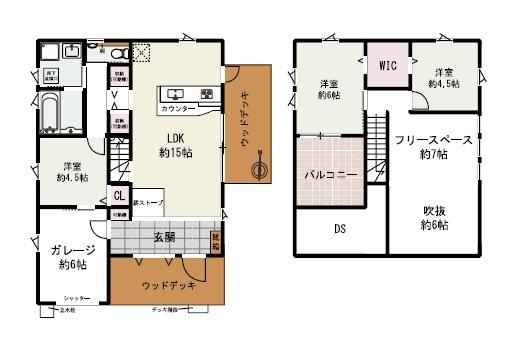 和歌山市ふじと台　中古戸建の間取り
