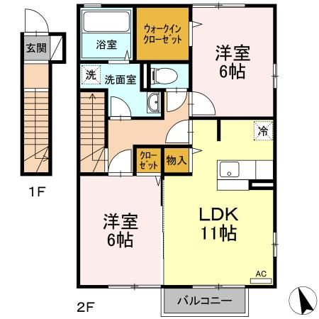 サンライズコーポ Ａの間取り