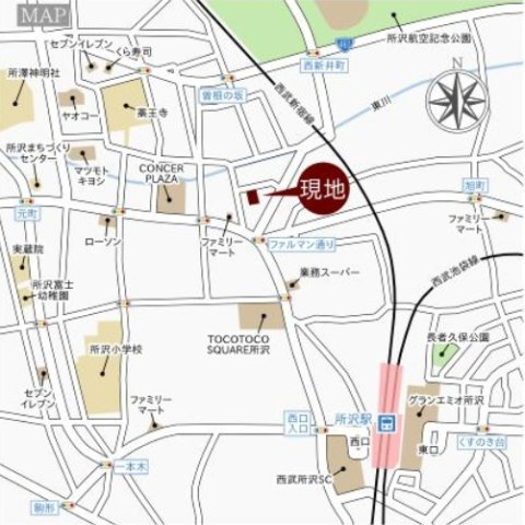 仲介手数料無料　メゾン第2所沢の地図