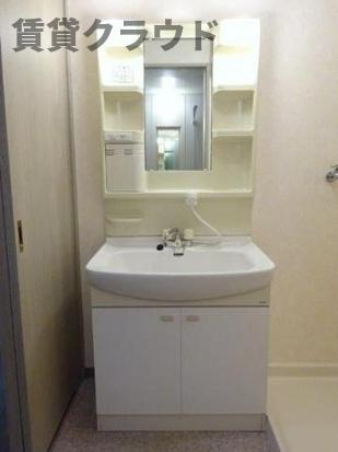 グレースヴィラちはら台の洗面所|スペースが確保できる洗面所です