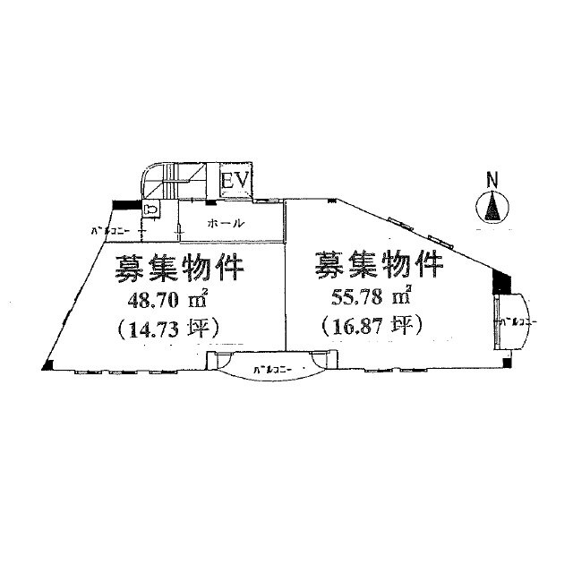橘ビルの間取り|右側の区画になります。