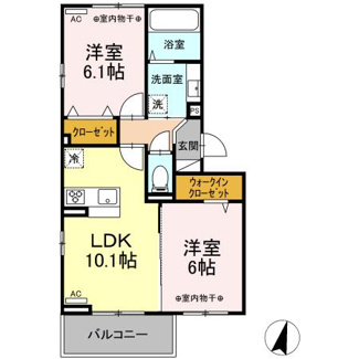 【間取り】 | ヒルズ石和B