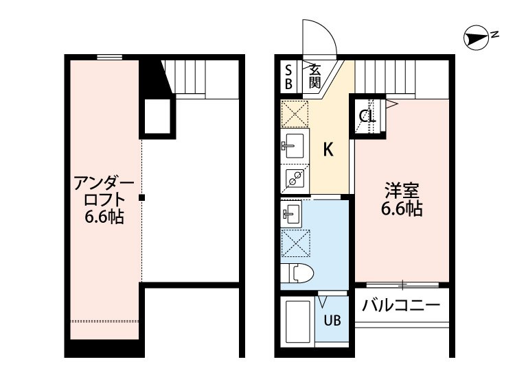 熊本市中央区島崎１丁目のアパートの間取り