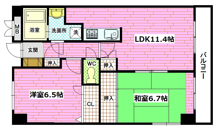 クレストコート海田栄町の間取り