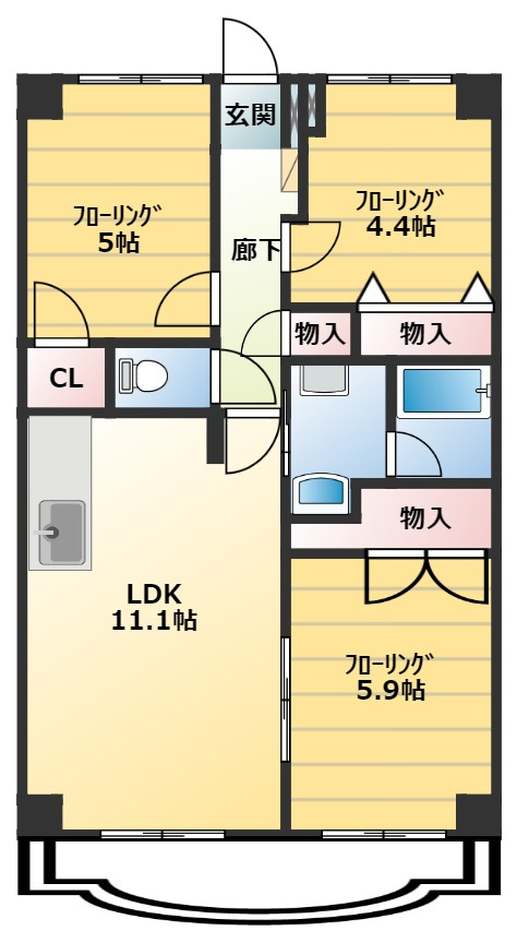 シャルマン島村の間取り
