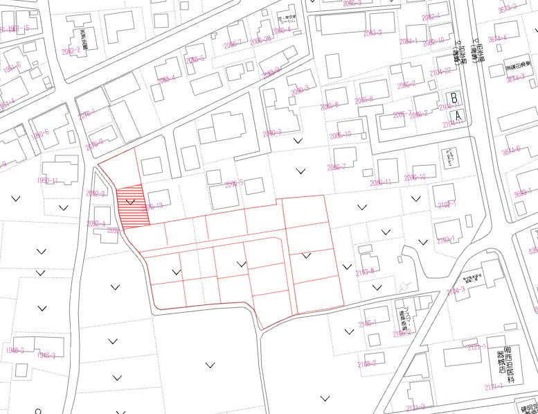 都城市南横市町の売地の土地図