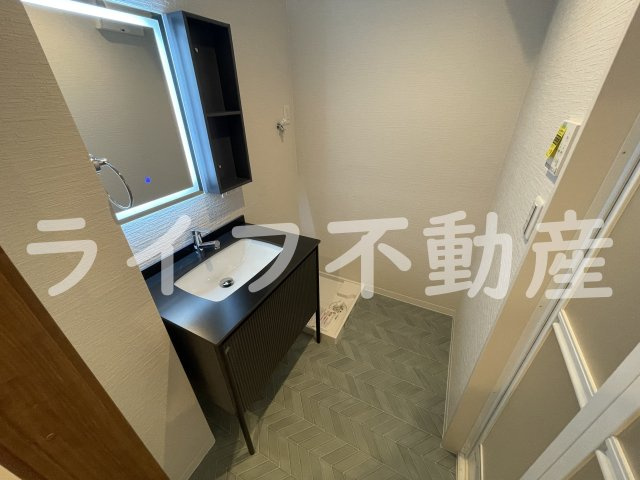 えんじゅハイツの洗面所|しっかりとスペースが確保できる洗面所です