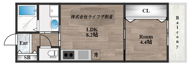 えんじゅハイツの間取り