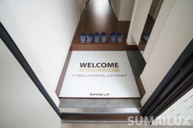 熊本市南区近見８丁目のアパートの玄関