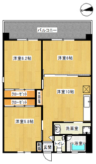 【間取り】 | アリビオ南城　401号室