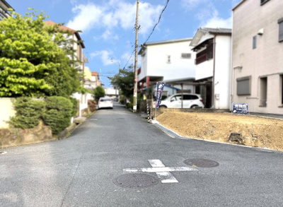 【前面道路含む現地写真】 | 枚方市牧野阪1丁目　注文住宅　建築条件なし　土地