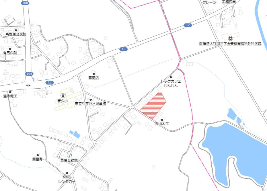 都城市安久町の売地の土地図