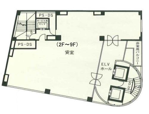 グルメビル「エアリ」【　名古屋の貸事務所・貸オフィス　】の間取り