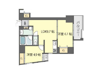 【間取り】 | グランガーデン足代新町