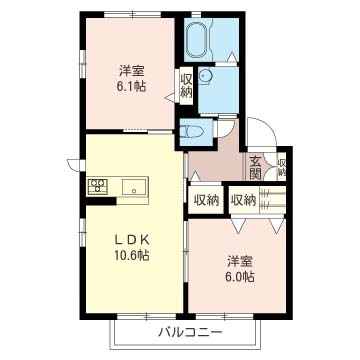 アコーレンの間取り|人気の2LDK♪