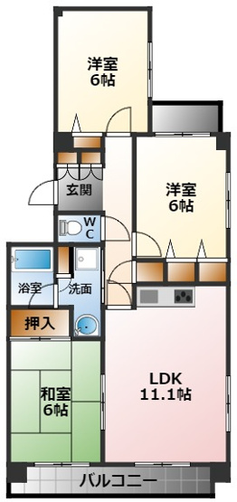【間取り】 | ハイコート甲子園四番町