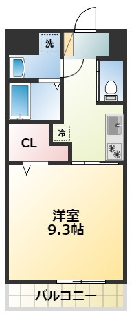 熊本市東区保田窪５丁目のアパートの間取り